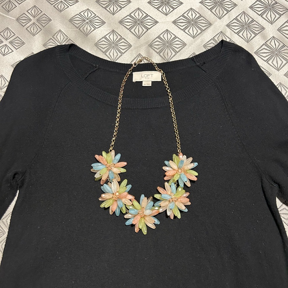 Chunky Multi Color Flower Necklace